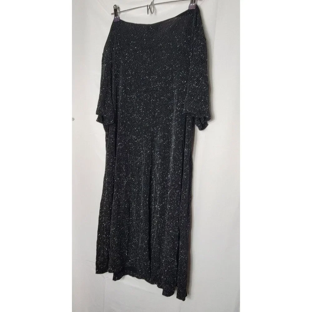 Vintage Long Ultra Dress New York Gown Black Sparkle 24W Made in USA 80s‎ 90s